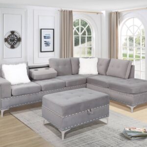 IVY GREY VELVET FABRIC