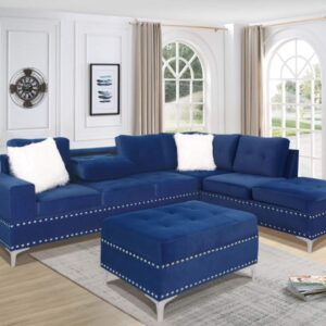 IVY BLUE VELVET FABRIC