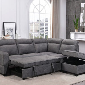 IFDC IF-9010 RHF Sectional Sofa Bed - Grey