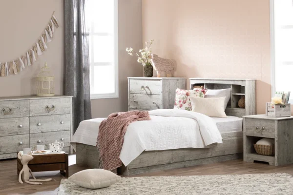Aviron matelot bed and bookcase headboard set