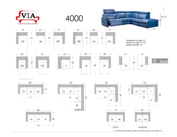 SOFA SECTIONNEL VIA 4000 - Image 4