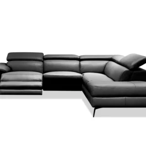 Sectionnel Mobital Camello 4 pièces en cuir noir