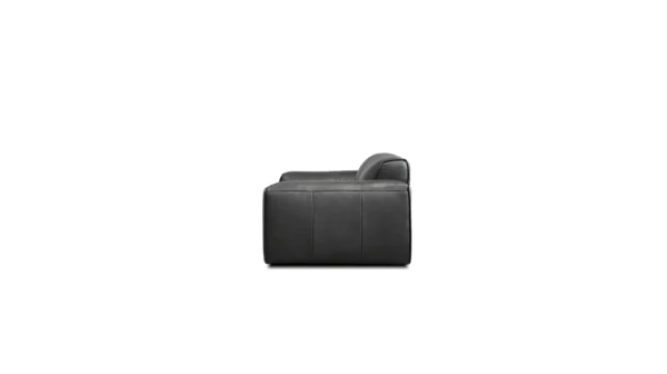 Sofa moderne Mobital en cuir Boone Iron Ore, canapé design en cuir pleine fleur avec structure solide et style minimaliste
