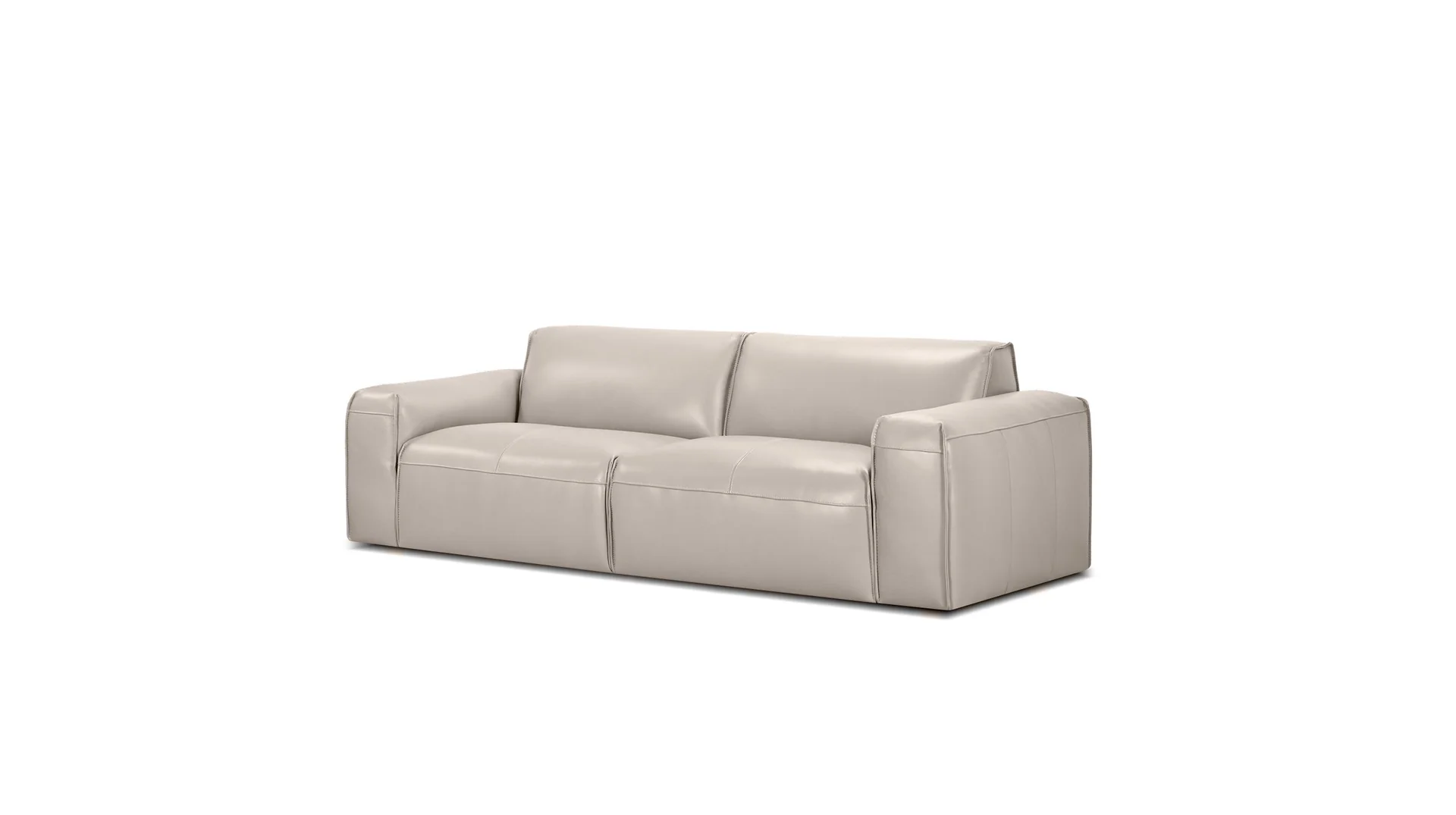 Canapé en cuir Mobital Boone Studio Taupe, sofa moderne avec finition luxueuse, confort supérieur et lignes épurées pour intérieur contemporain