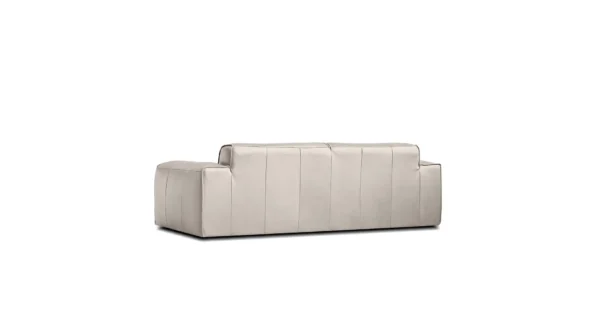 Canapé moderne Mobital Boone en cuir Studio Taupe, sofa élégant avec coussins confortables et design contemporain pour salon moderne