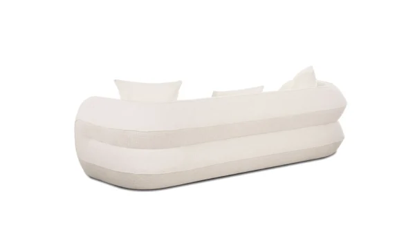 Canapé moderne Mobital en tissu Laurent Bliss White, sofa design en velours matelassé confortable et raffiné pour intérieur chic