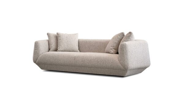 Canapé moderne Mobital en tissu bouclé Ori Seed Brown, sofa design en tissu bouclé avec coussins confortables pour salon contemporain