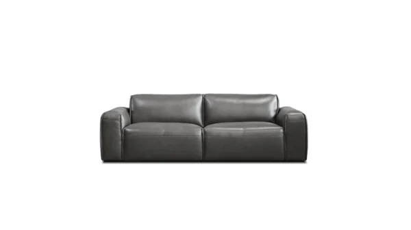 Canapé en cuir Mobital Boone Iron Ore, sofa moderne avec finition luxueuse, confort supérieur et lignes épurées pour intérieur contemporain