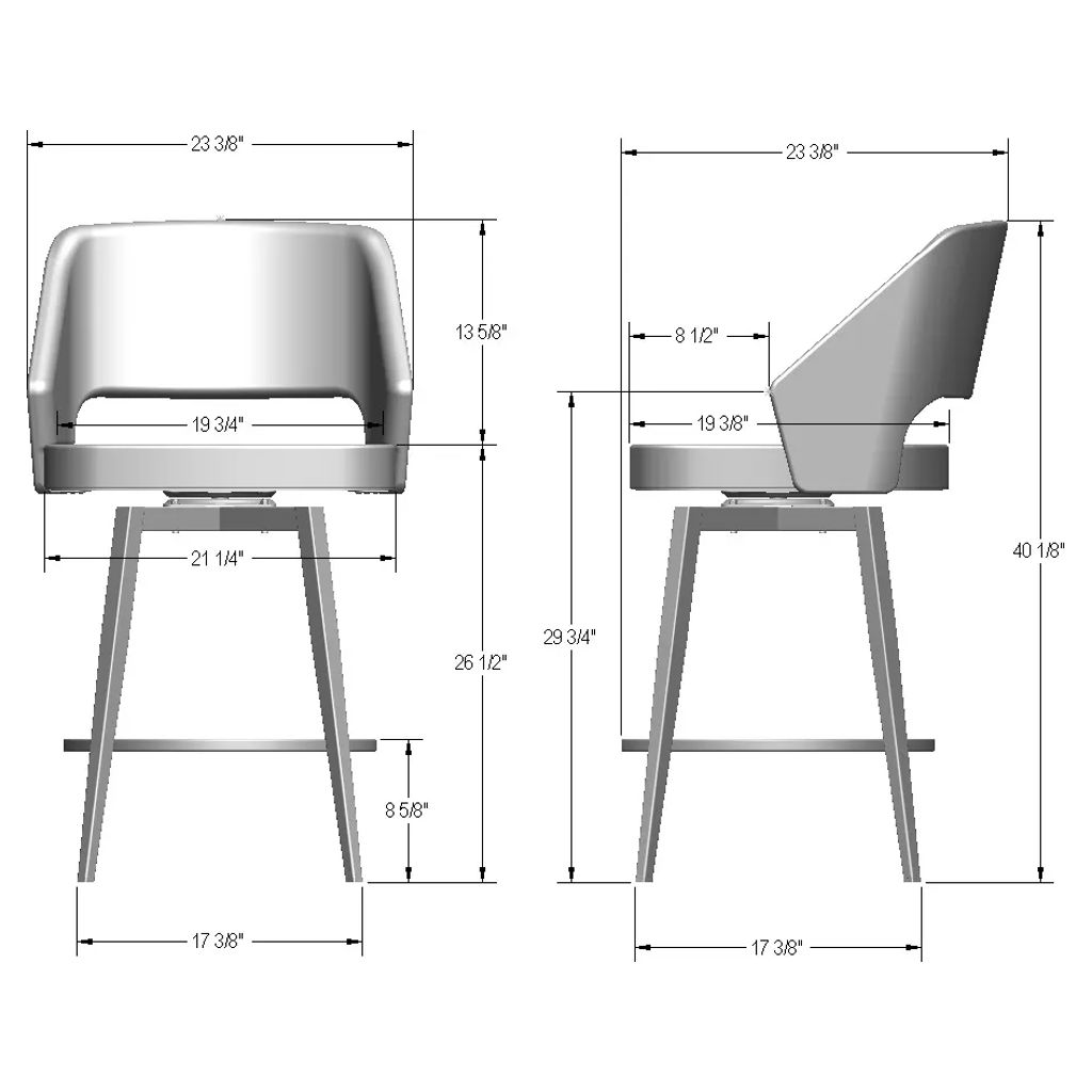 Tabouret de comptoir pivotant Lorna Amisco - Image 5